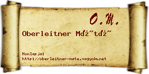 Oberleitner Máté névjegykártya
